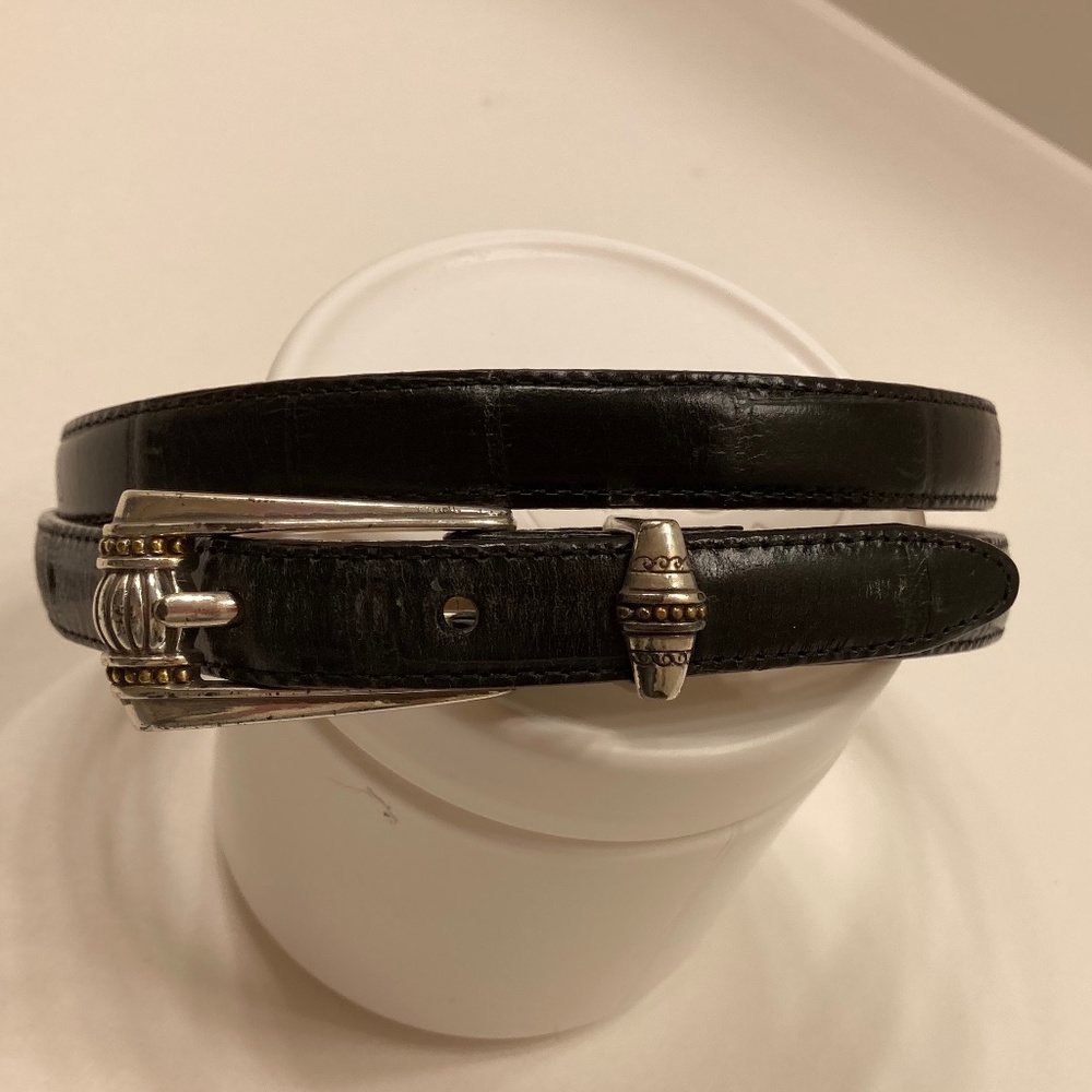 Brighton black moc-croc belt 40603 L34